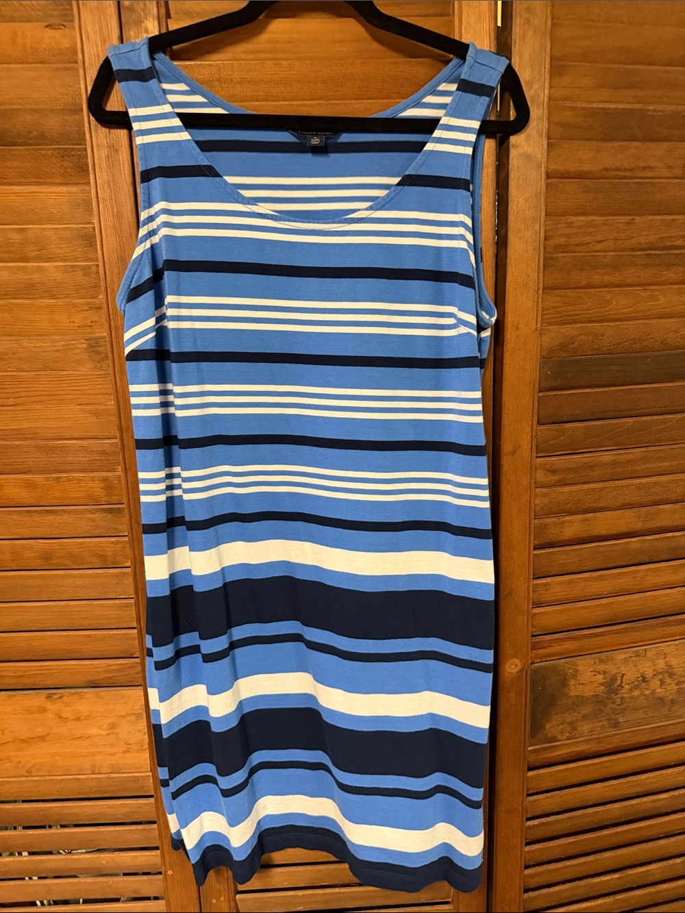 Tommy Hilfiger Navy, Blue & White Striped Sleeveless Cover-Up Dress